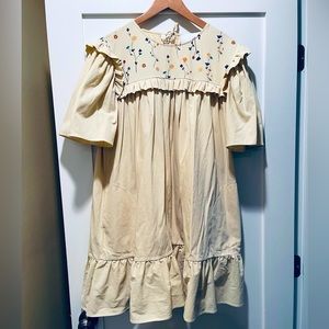 Naya Rea dress with pockets in soft butter yellow flower design UK 10 (medium)